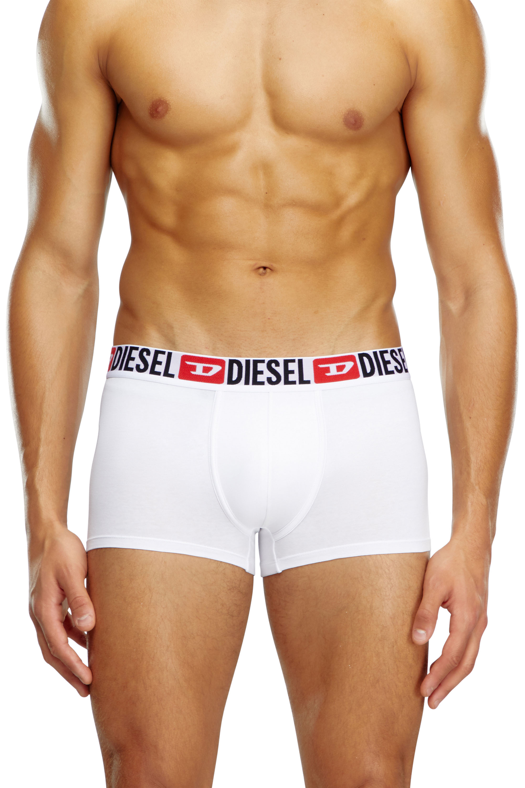 Diesel - UMBX-DAMIENTHREEPACK, Man's Three-pack of all-over logo waist boxers in White - 2