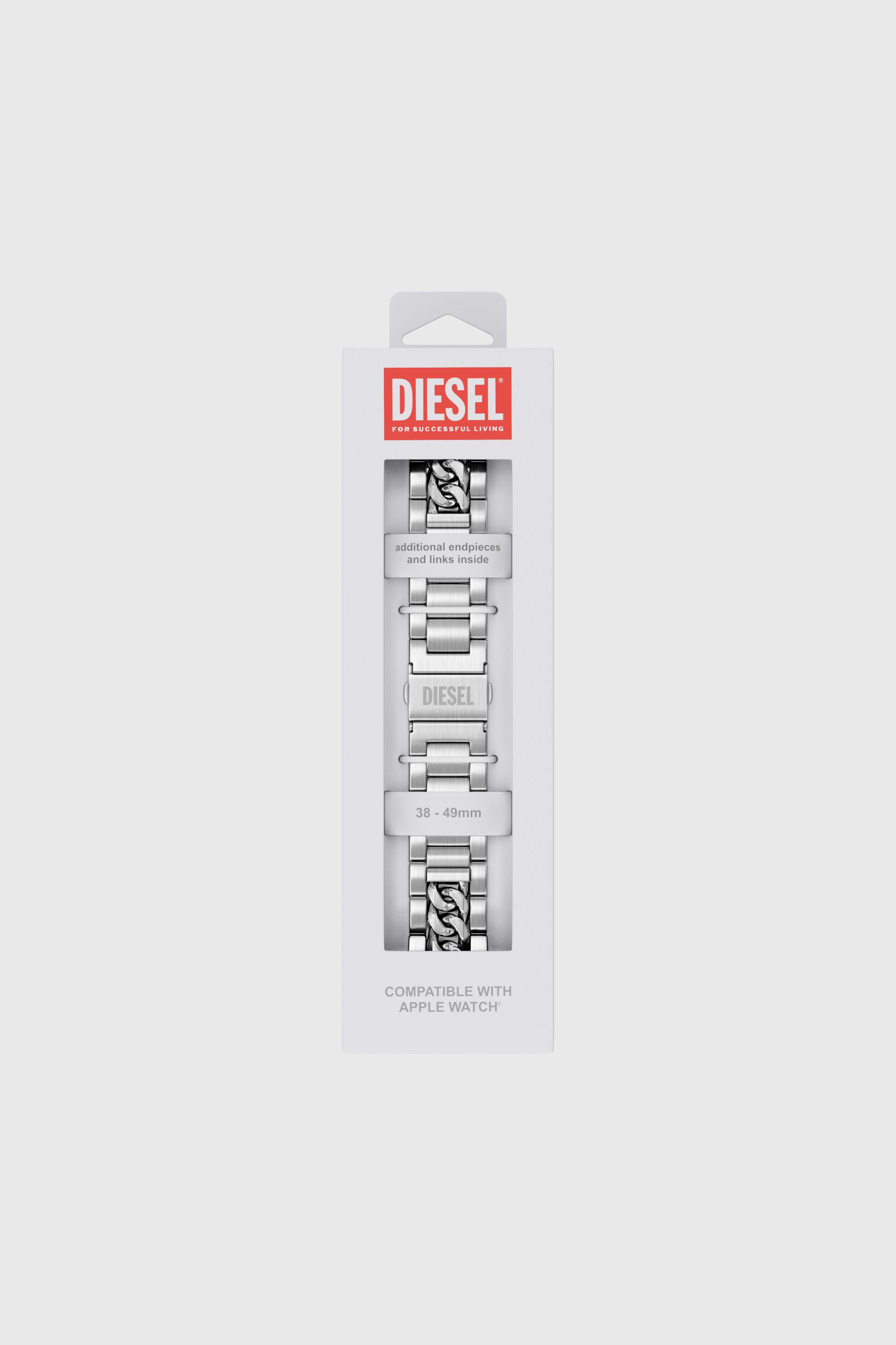 Diesel - DSS027 WATCH, Man's Stainless steel watch band for apple watch&reg;, 38-49mm in Silver - 2