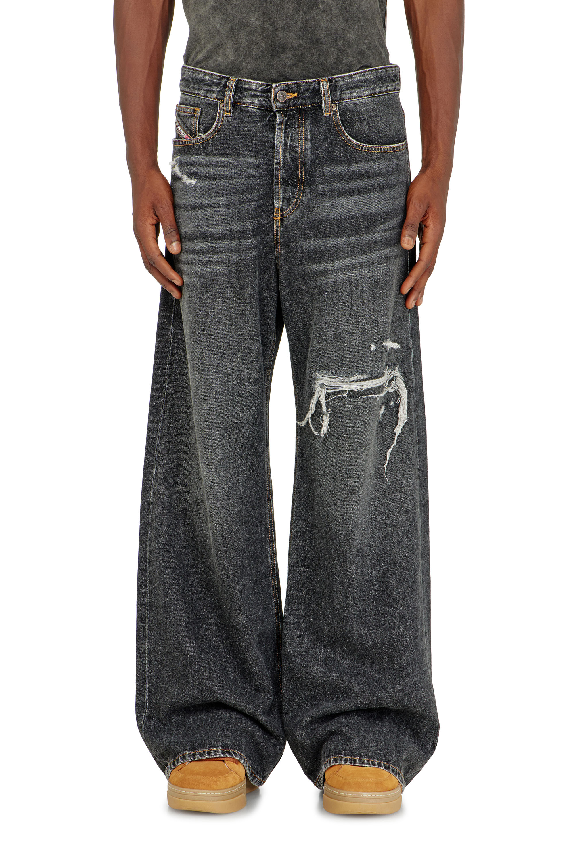 Diesel - Man's Relaxed Jeans D-Rise 007DN, Black/Dark grey - 4