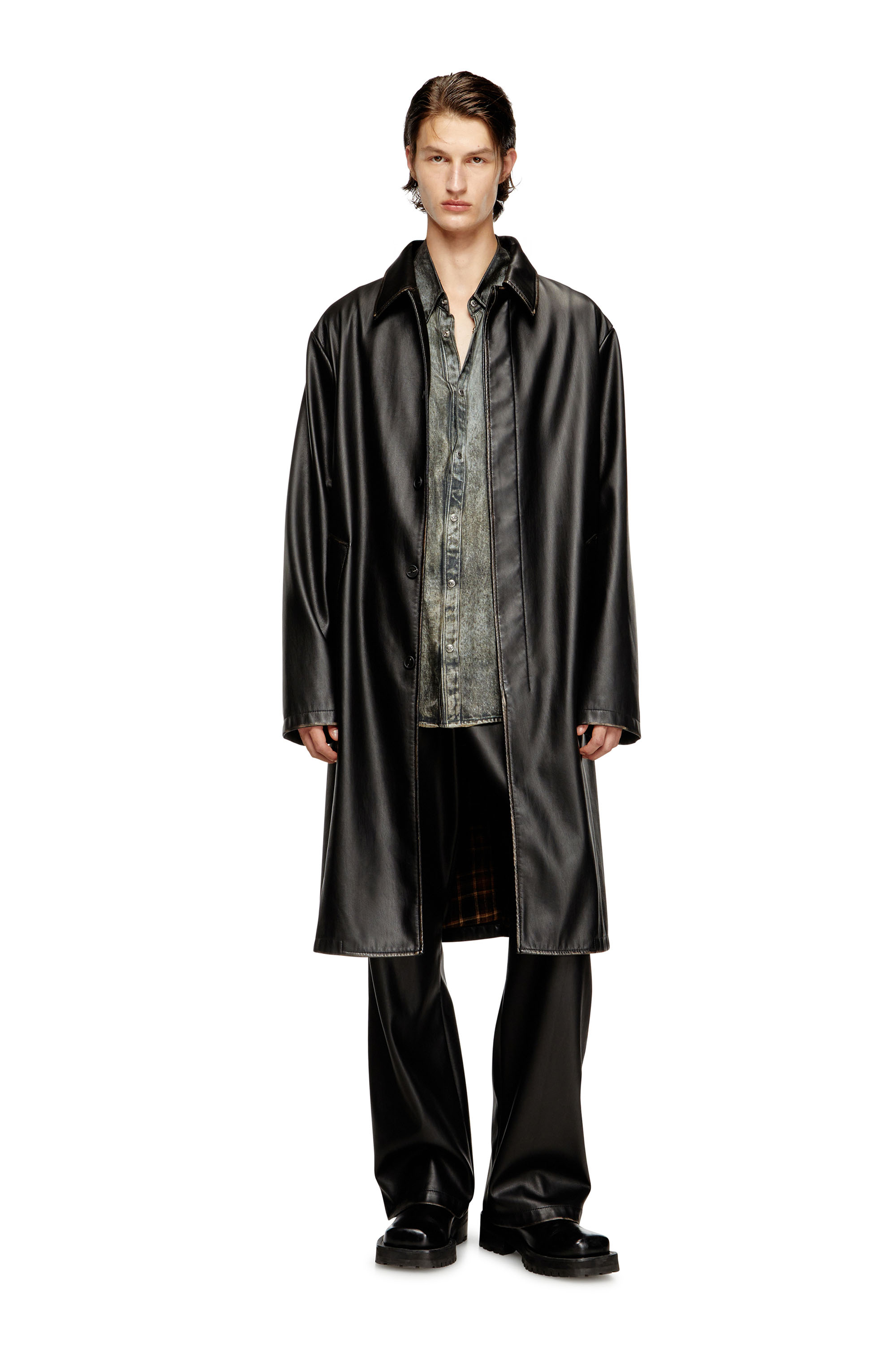 Diesel - P-RIVERS, Man's Pants in treated technical fabric in Black - 2