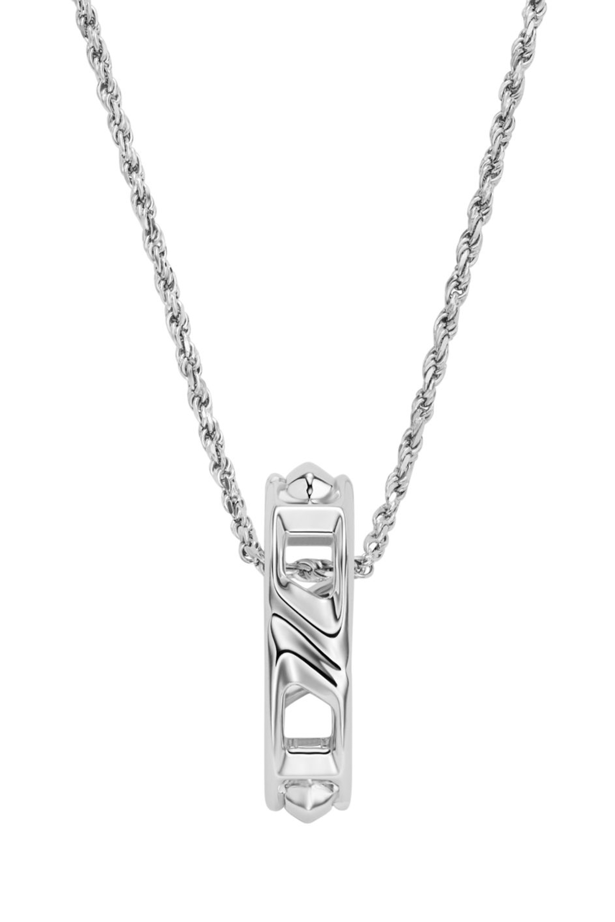 Diesel - DL1367040 STERLING SILVER JEWEL, Unisex's Sterling silver pendant necklace in Silver - 2