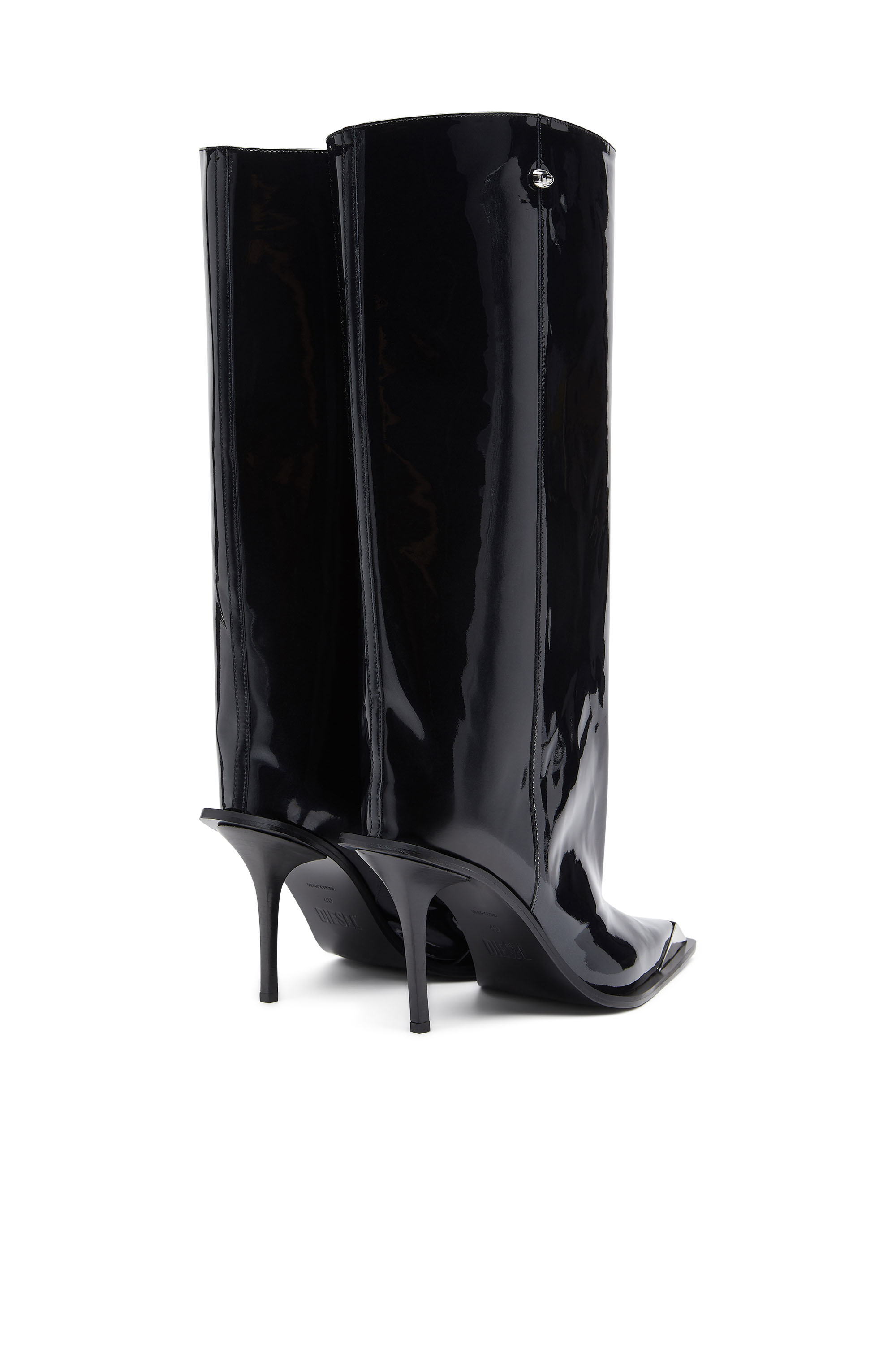 Diesel - D-TONA WB, Woman's D-Tona-Knee-high boots in patent leather in Black - 3