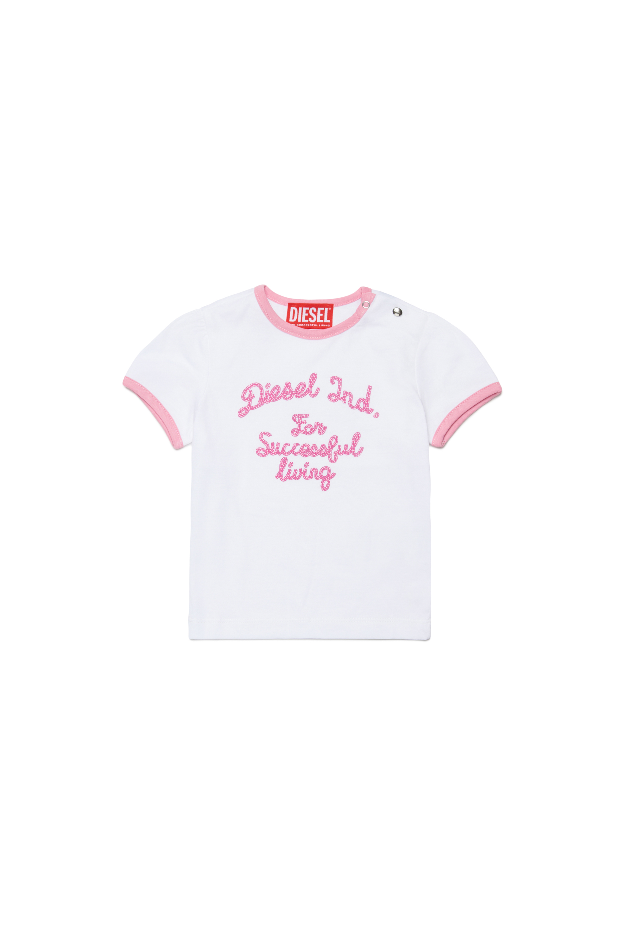 Diesel - TELAB, Woman's Ring T-shirt with embroidery in White - 1