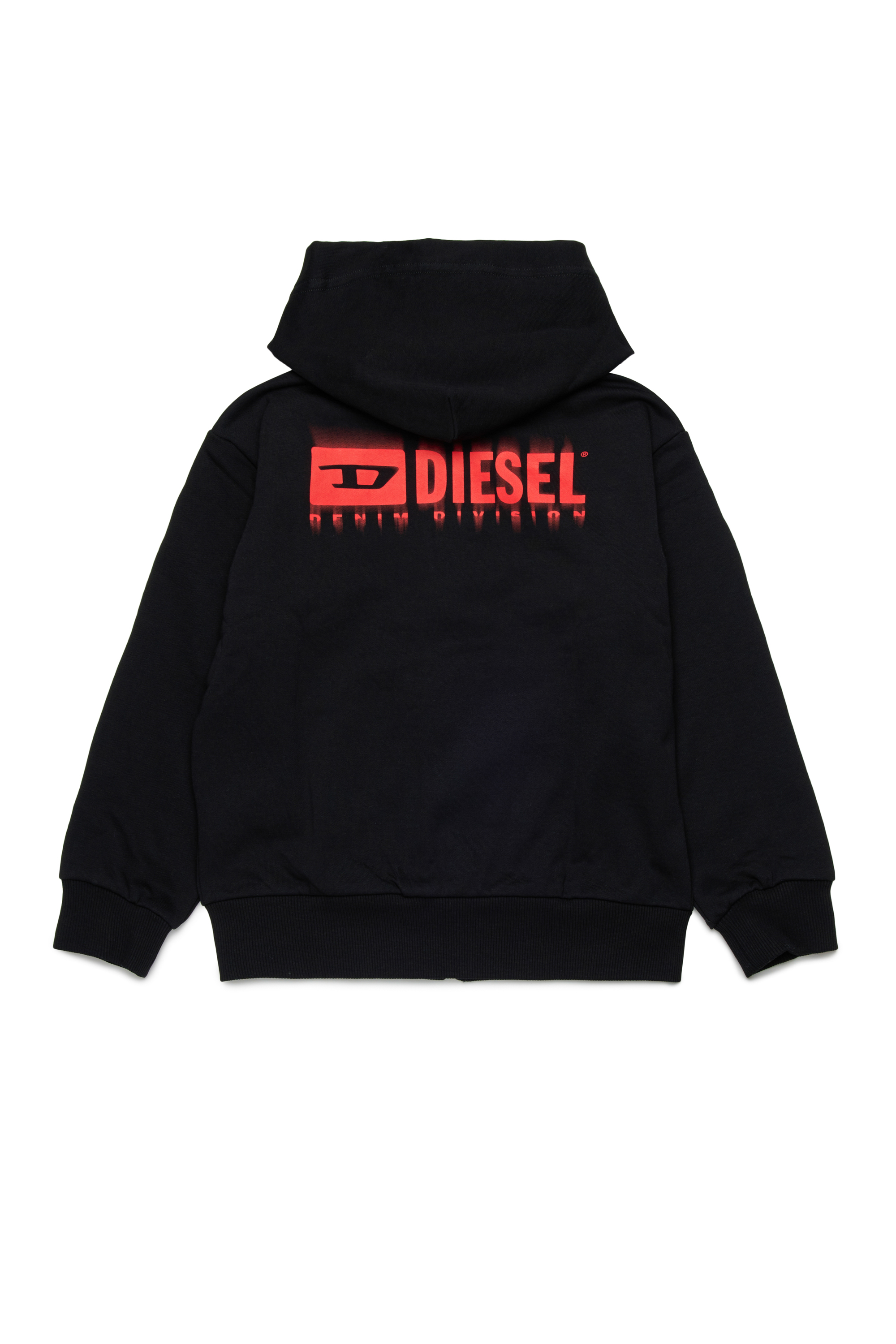 Diesel - SVOUGZIP OVER, Man's Zip-up hoodie with smudged logo in Black - 2