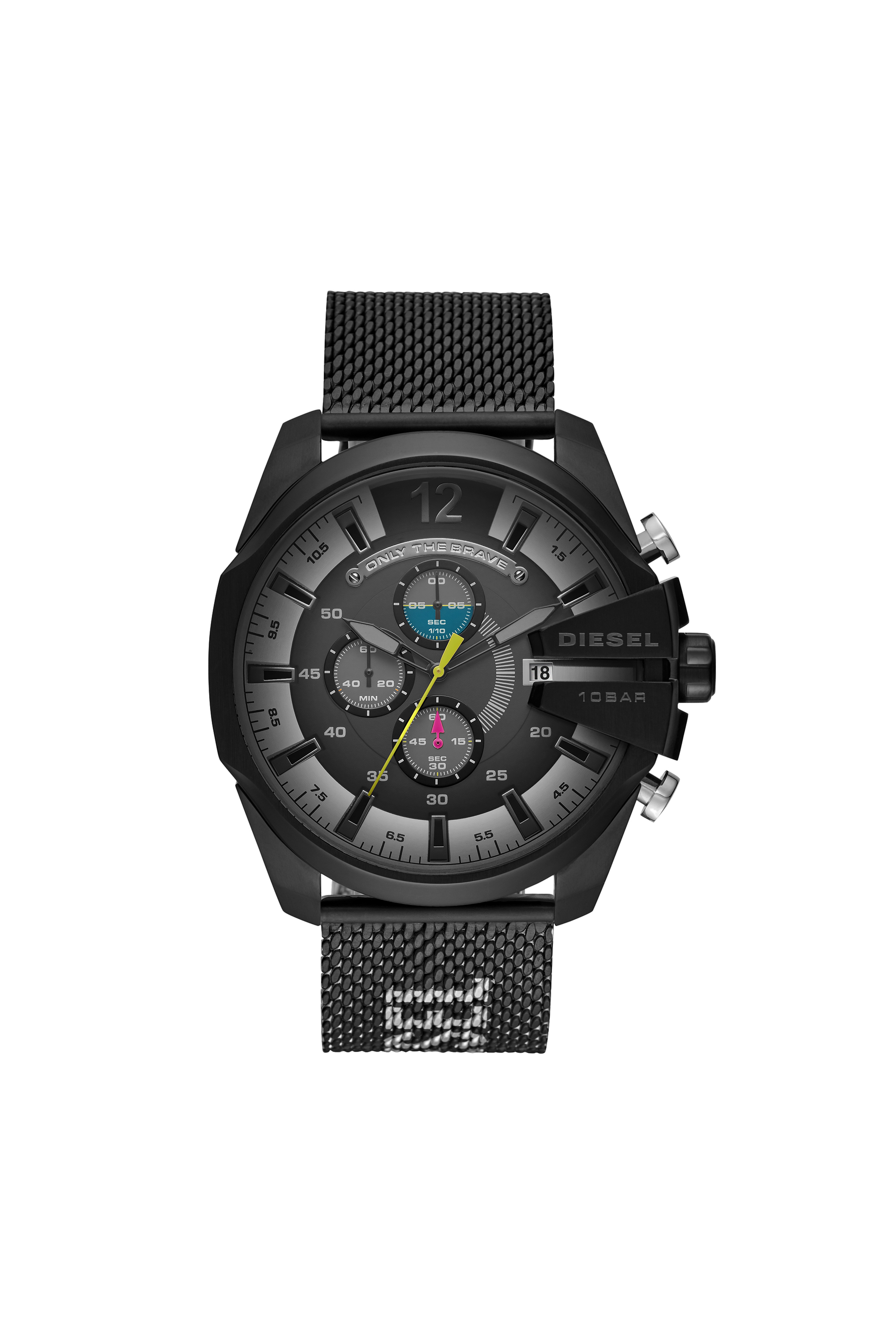 Diesel - DZ4514, Man's Mega Chief chronograph two-tone stainless steel watch in Black - 1