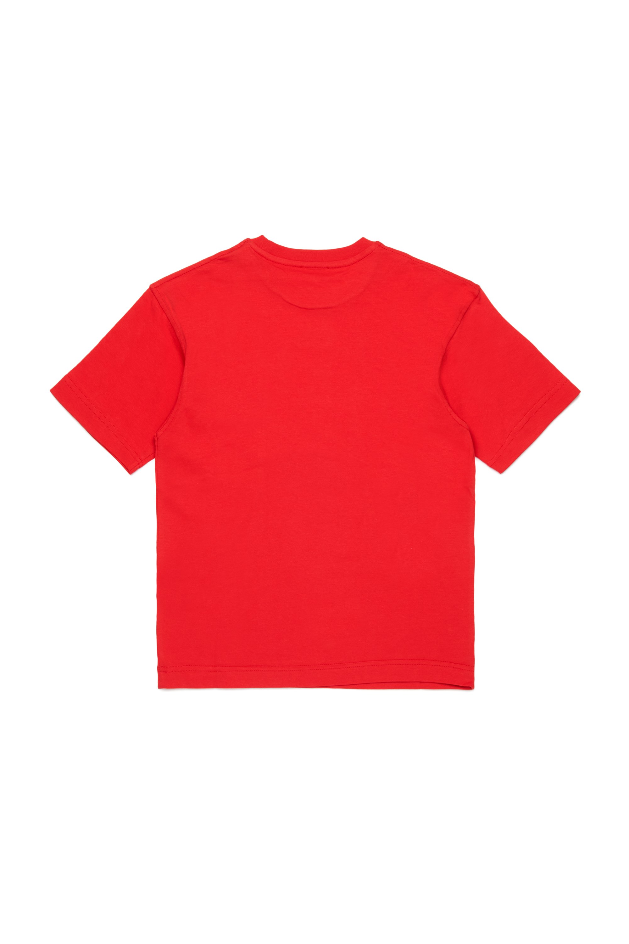 Diesel - TMARCUS OVER, Man's T-shirt with metallic Oval D in Red - 2