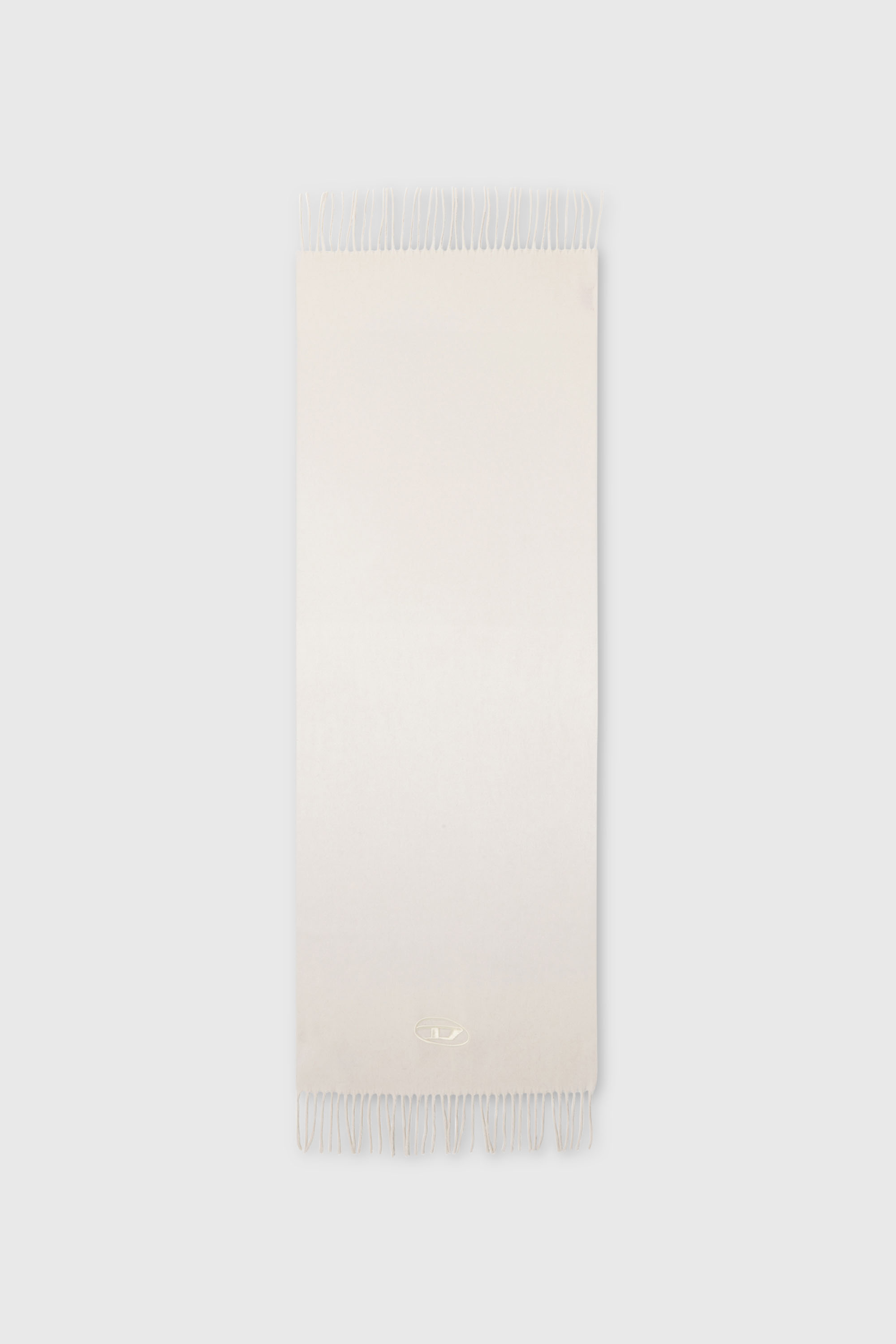 Diesel - S-IMON-D-LONG, Unisex's Wool-blend scarf with fringed edges in White - 2