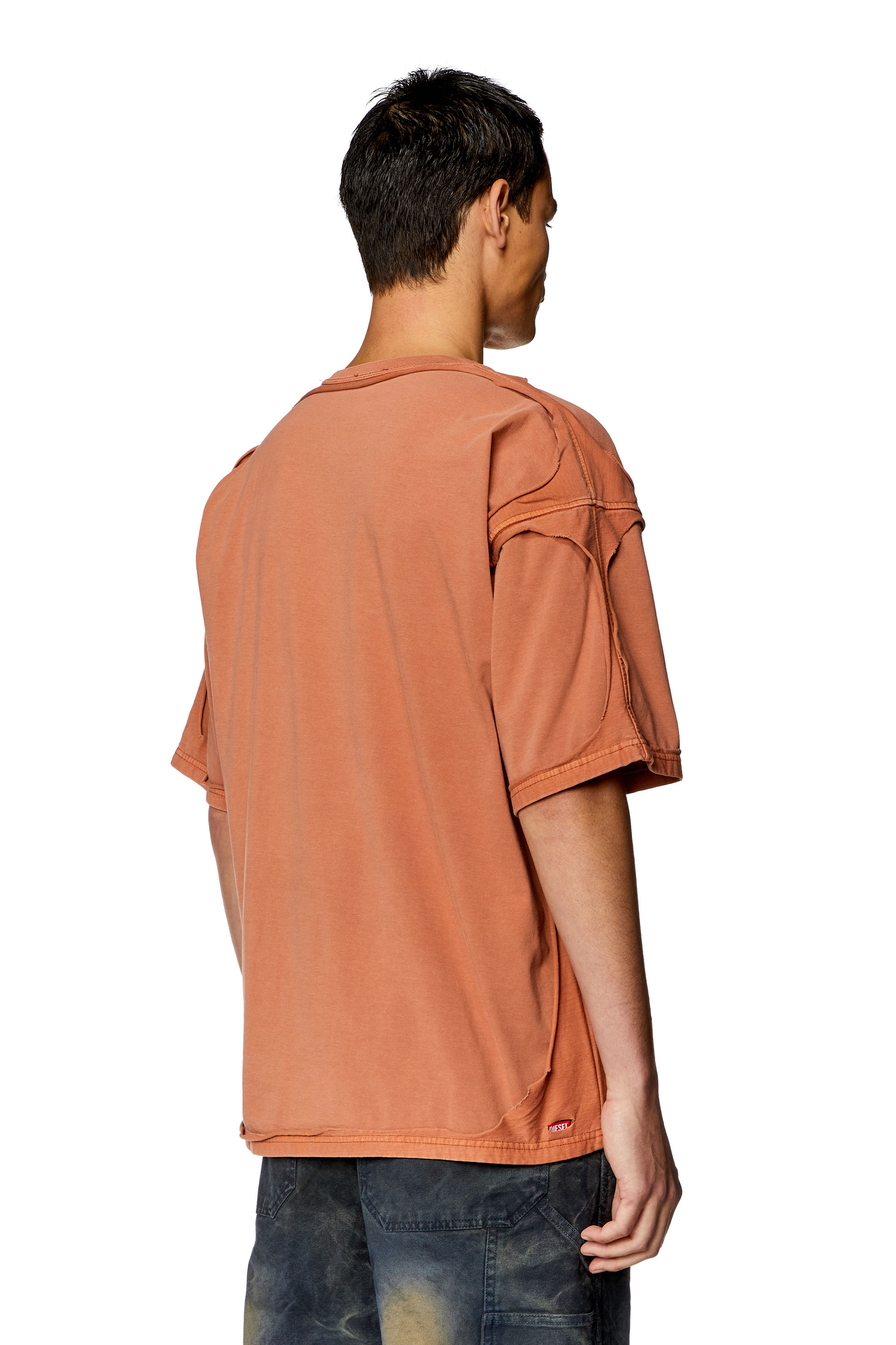 Diesel - T-BOXT-DBL, Man T-shirt with destroyed peel-off effect in Orange - Image 4