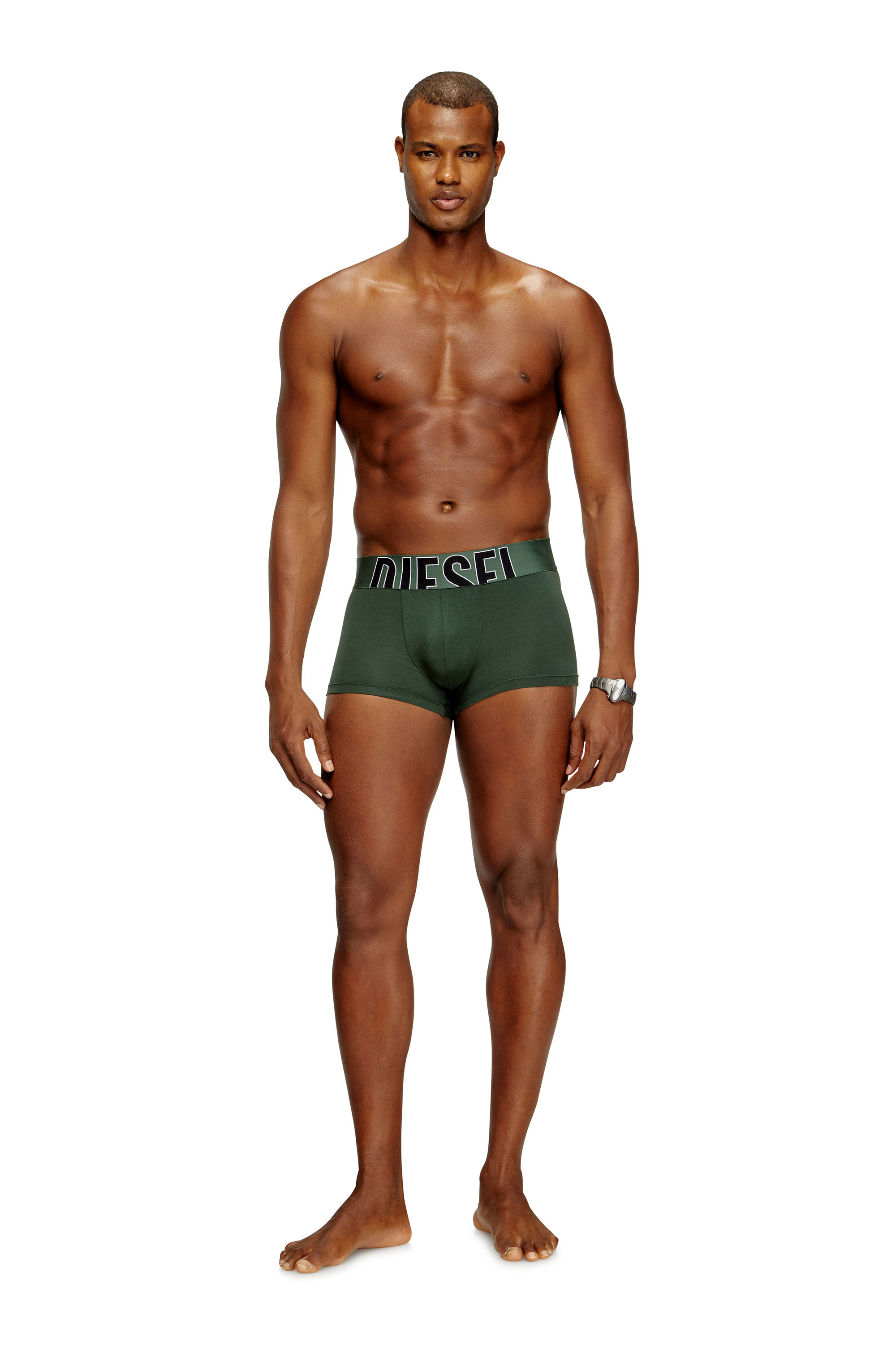 Diesel - DAMIEN-D-POP-3PACK-55, Man's Three-pack stretch-cotton boxers with cut logo in Green - 2