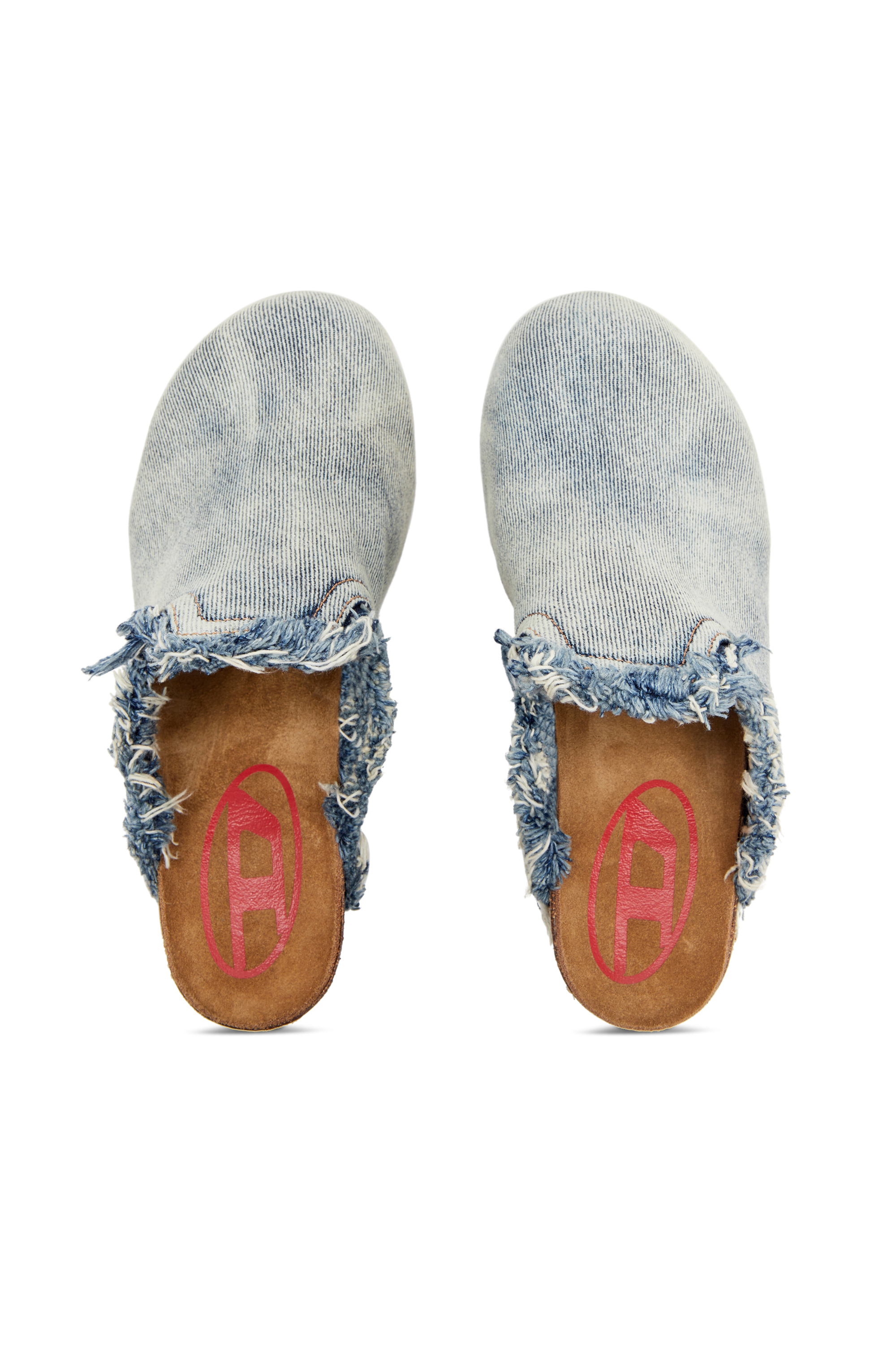 Diesel - D-WOODSTOCK ML W, Woman's Frayed denim mules in Light Blue - 5