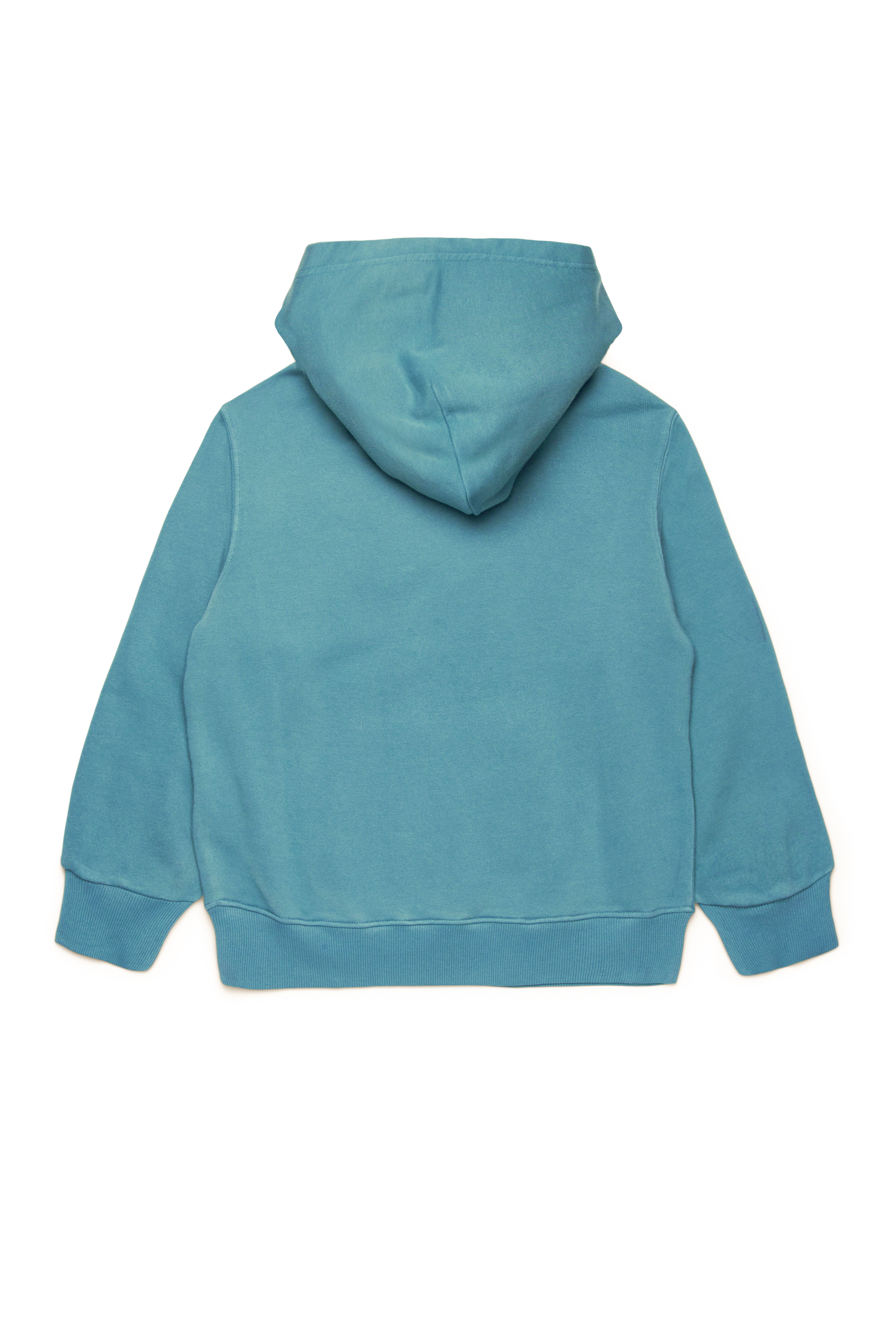 Diesel - SMACCYHOOD OVER, Man's Faded hoodie with logo patches in Light Blue - 2