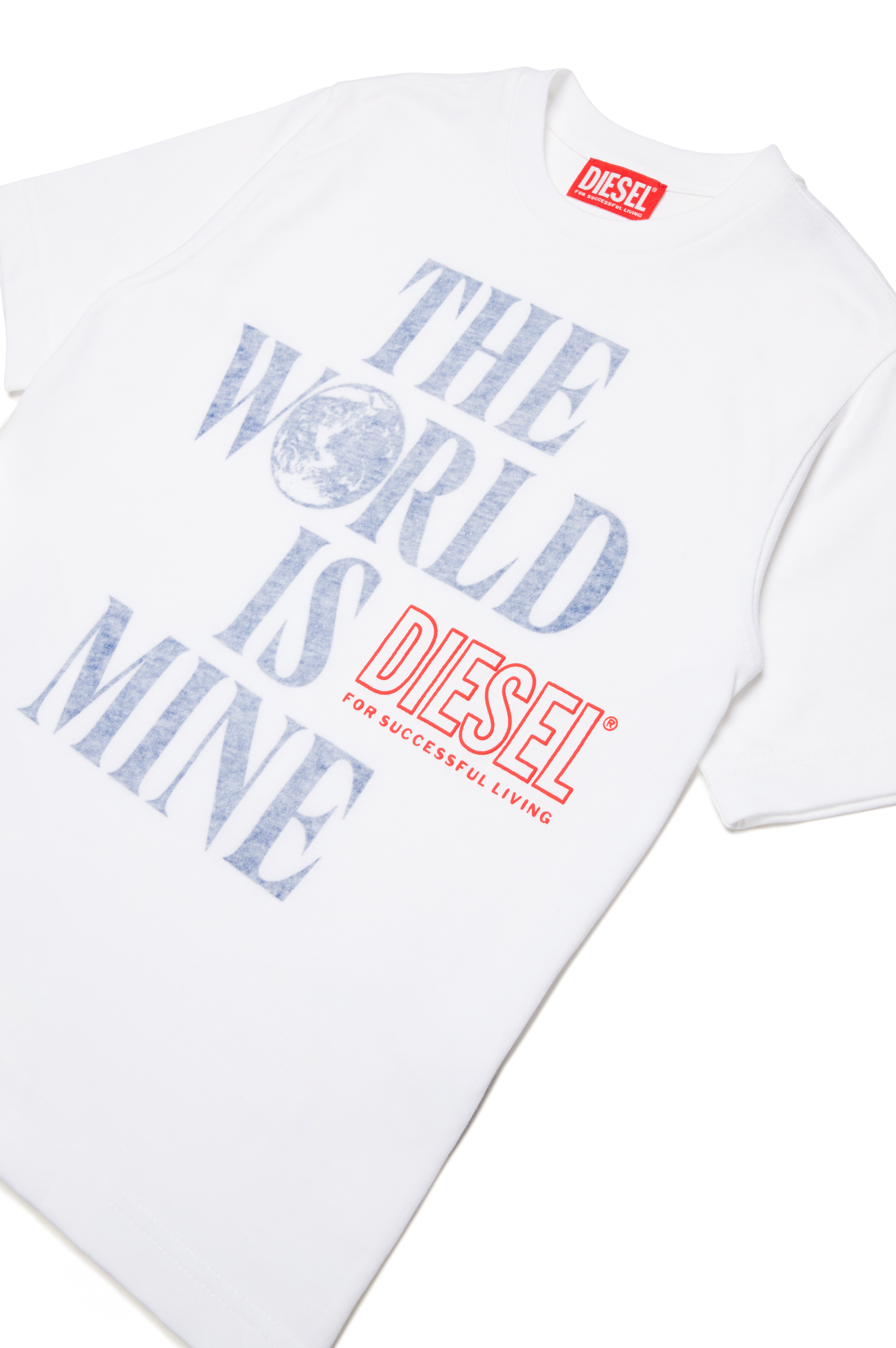 Diesel - TWASHL7 OVER, Man's T-shirt with World is Mine logo in White - 3