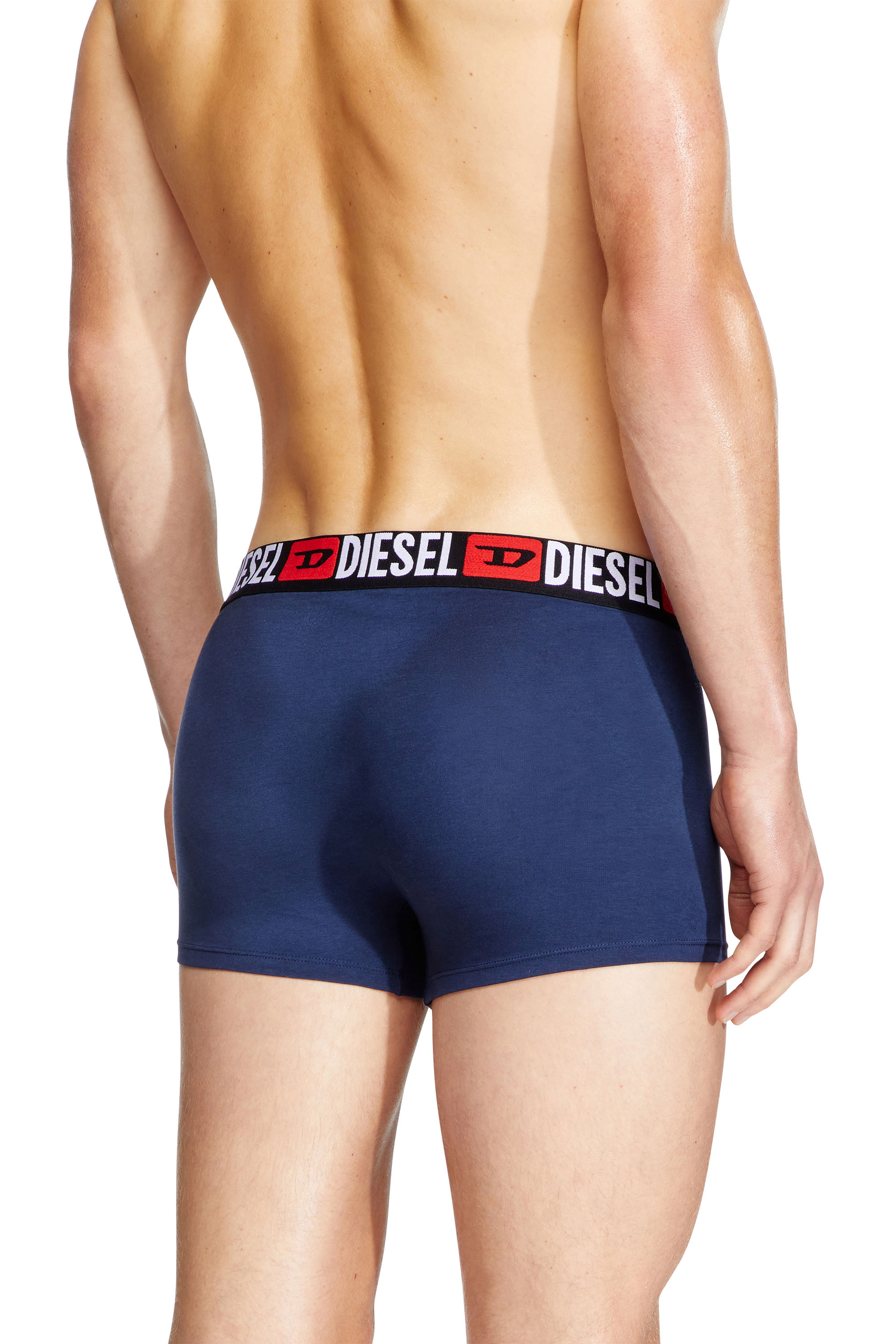 Diesel - UMBX-DAMIENTHREEPACK, Man's Three-pack of all-over logo waist boxers in Grey/Blue - 4