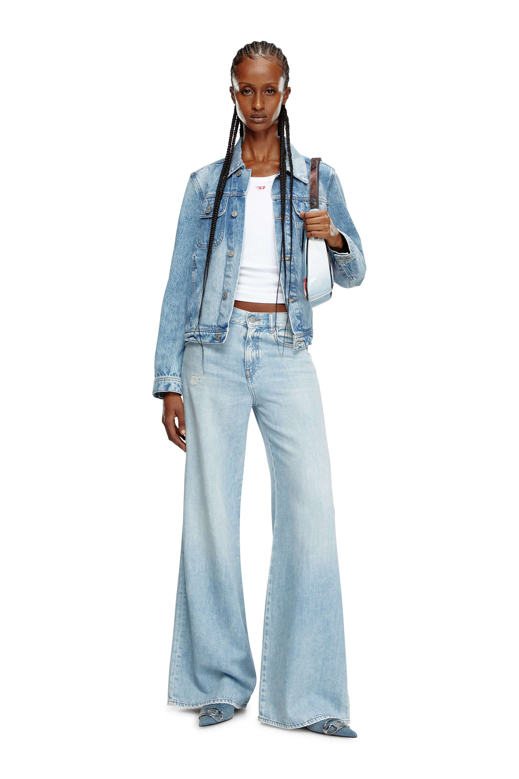 Diesel - Woman's Bootcut and Flare Jeans 1978 D-Akemi 068MQ, Light Blue - 1