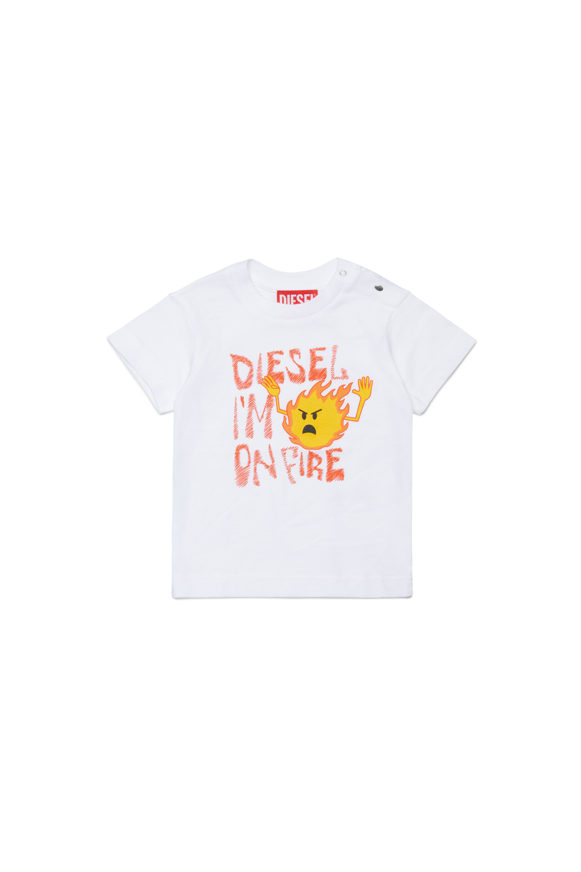 Diesel - TPIRB, Man's T-shirt with fire print in White - 1