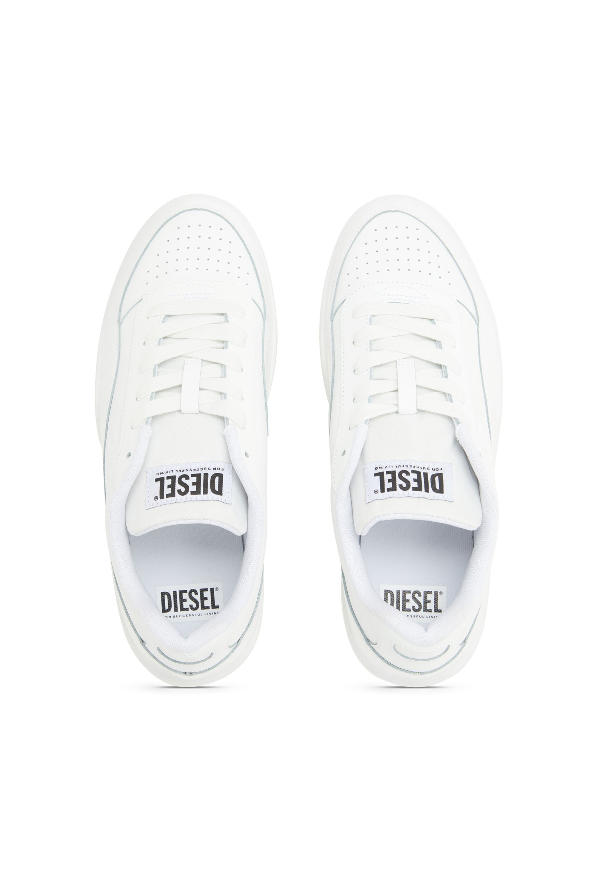 Diesel - S-TRACKER-D LOW, Man's S-Tracker-D-Silicone-dipped leather sneakers in White - 5