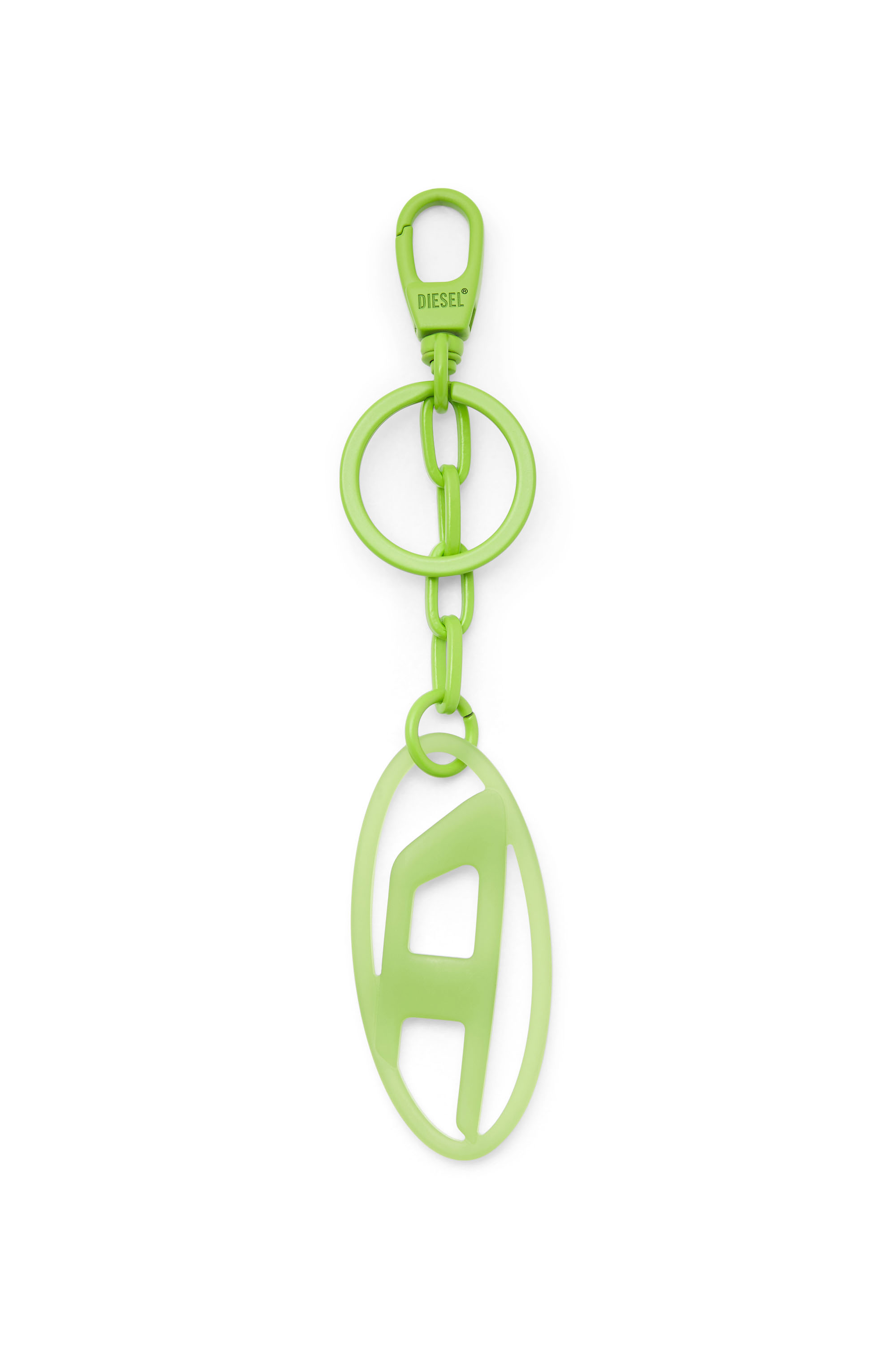 Diesel - OVAL D CHARM, Unisex's Oval D charm/key ring in metal and resin in Green - 2