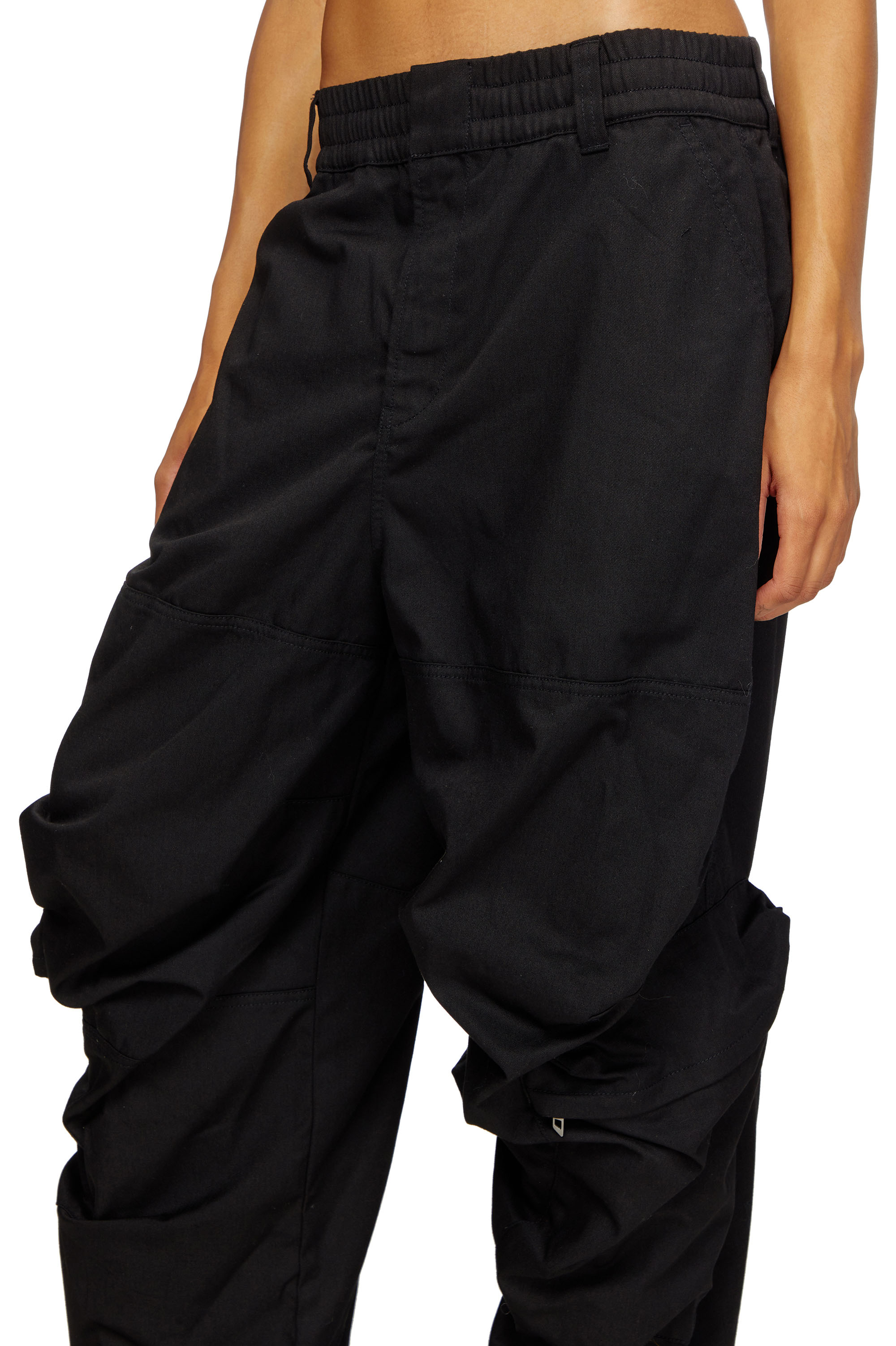 Diesel - P-ARNE-FEM-P2, Woman's Cargo pants in cotton twill in Black - 5