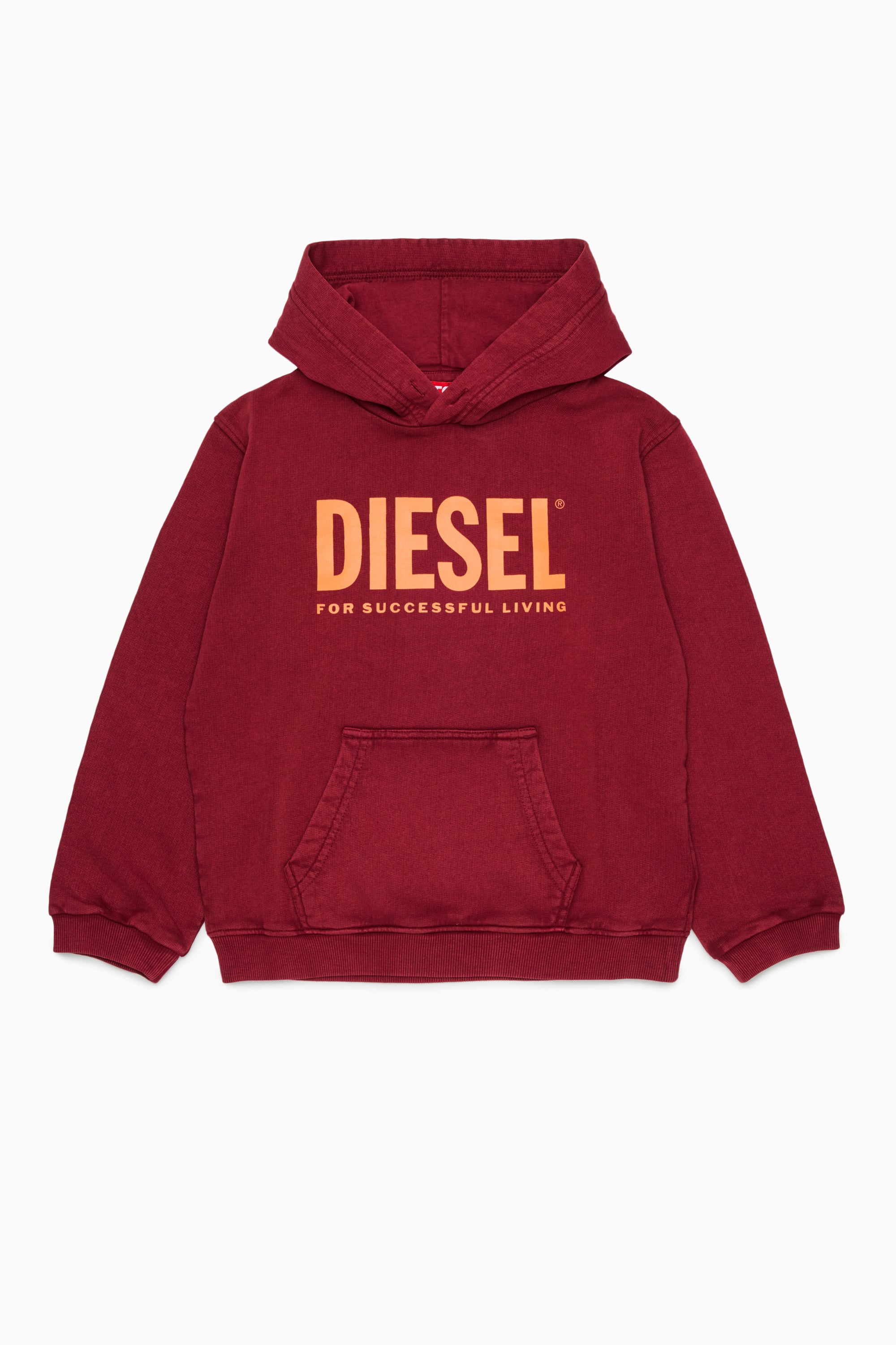 Diesel - STISEL OVER, Man's Hoodie with maxi logo print in Red - 1