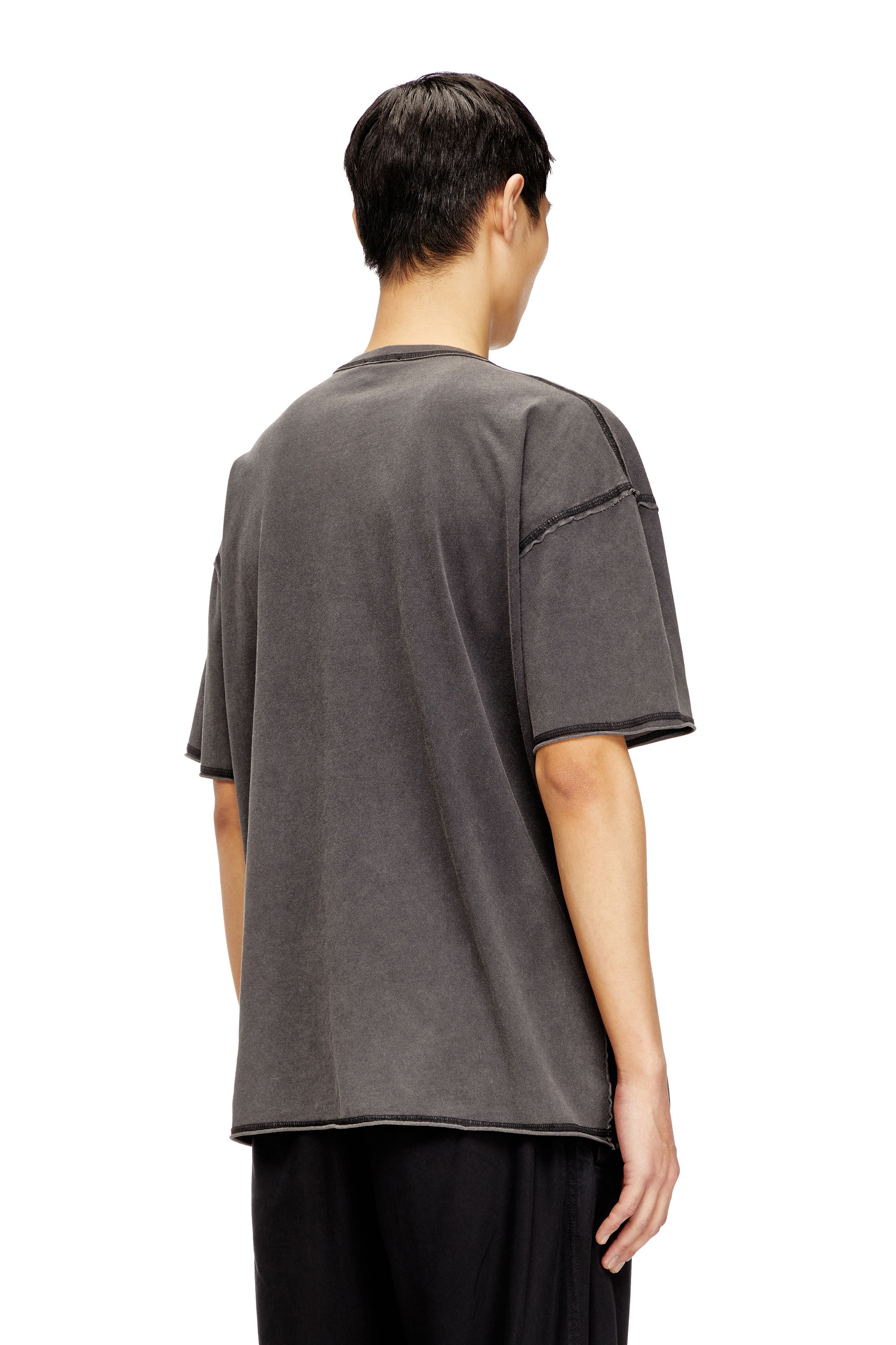 Diesel - T-RAWBOXT, Man's T-shirt with appliqué logo and raw edge in null - 4