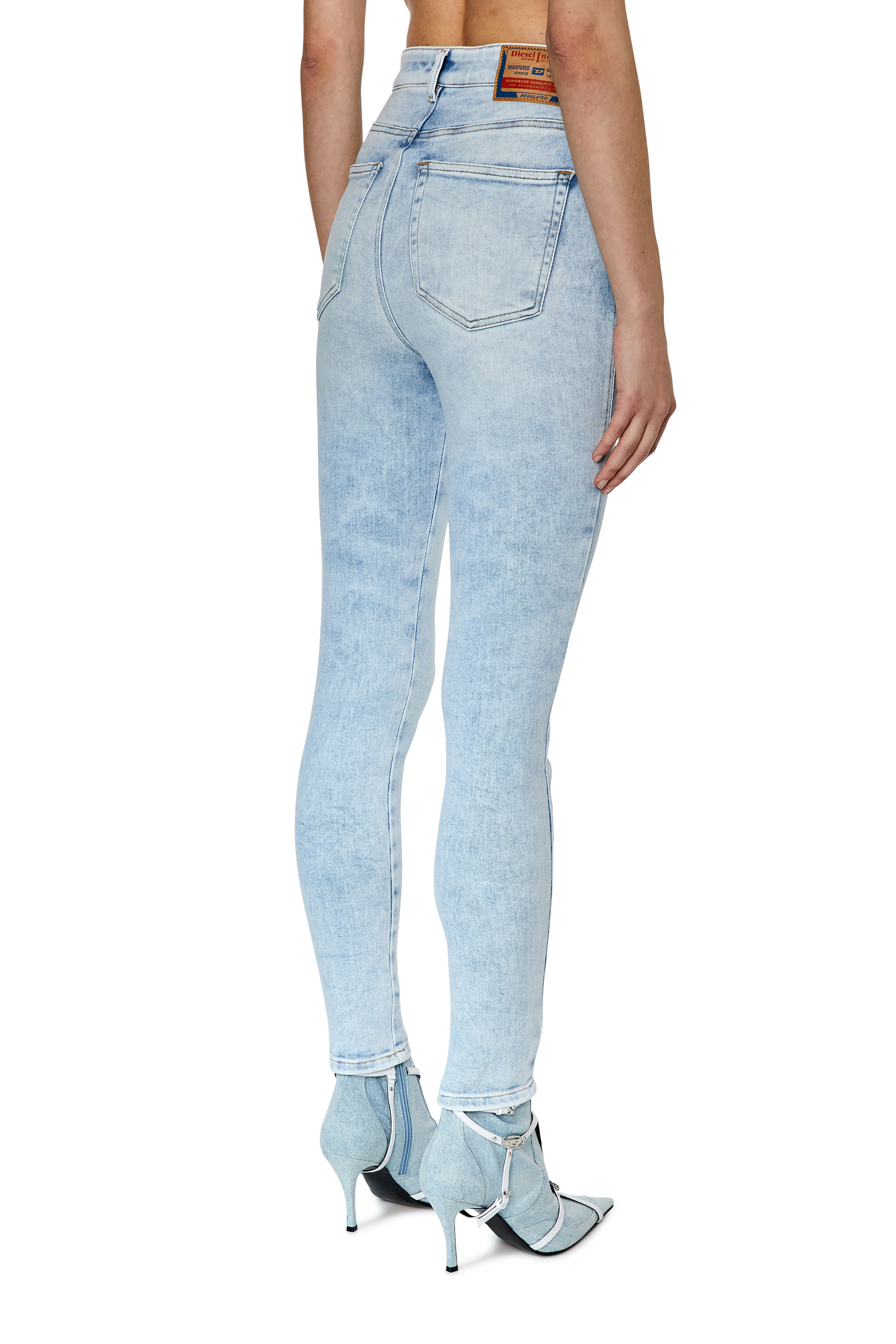 Diesel - 1984 Slandy-High 09G17 Super skinny Jeans, Light Blue - Image 4