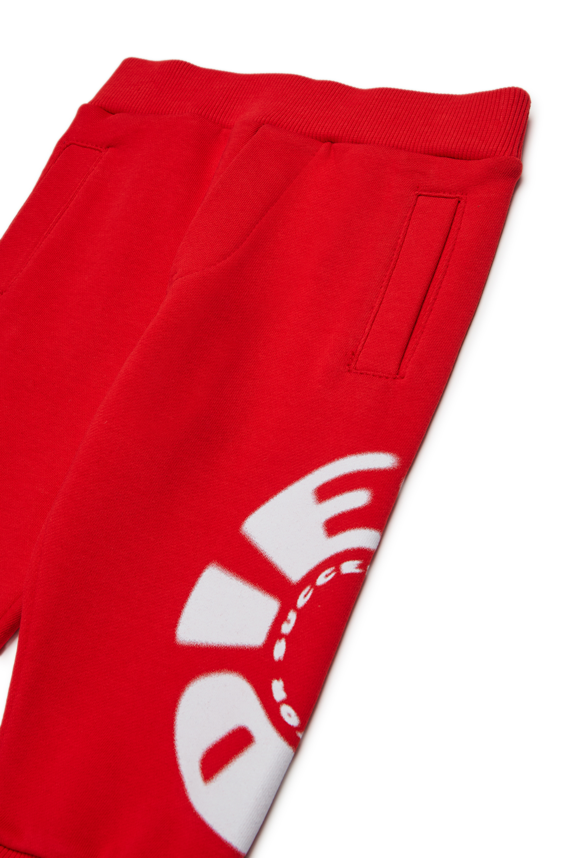 Diesel - PRAVONB, Man's Cotton pants with printed logo in Red - 3