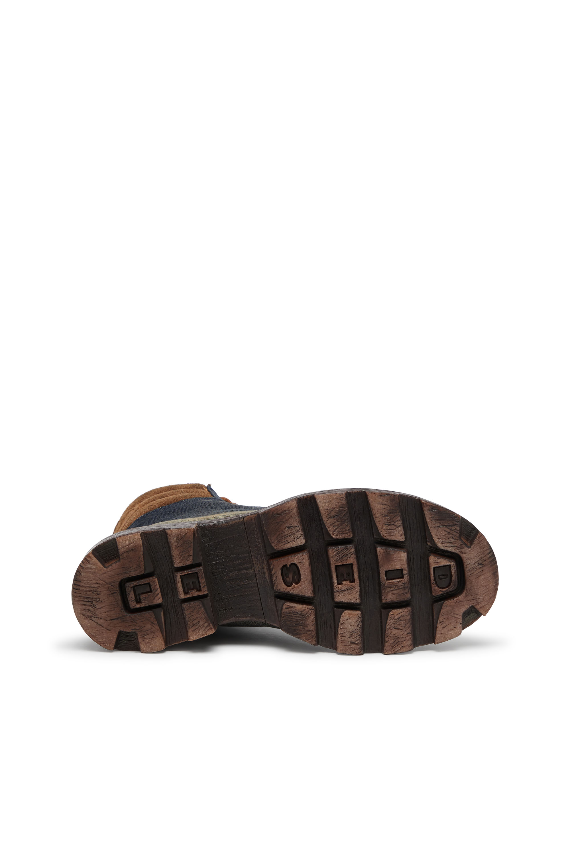 Diesel - D-HAMMER LACE UP, Man's D-Hammer-Combat boots in denim and suede in Dark Blue - 4