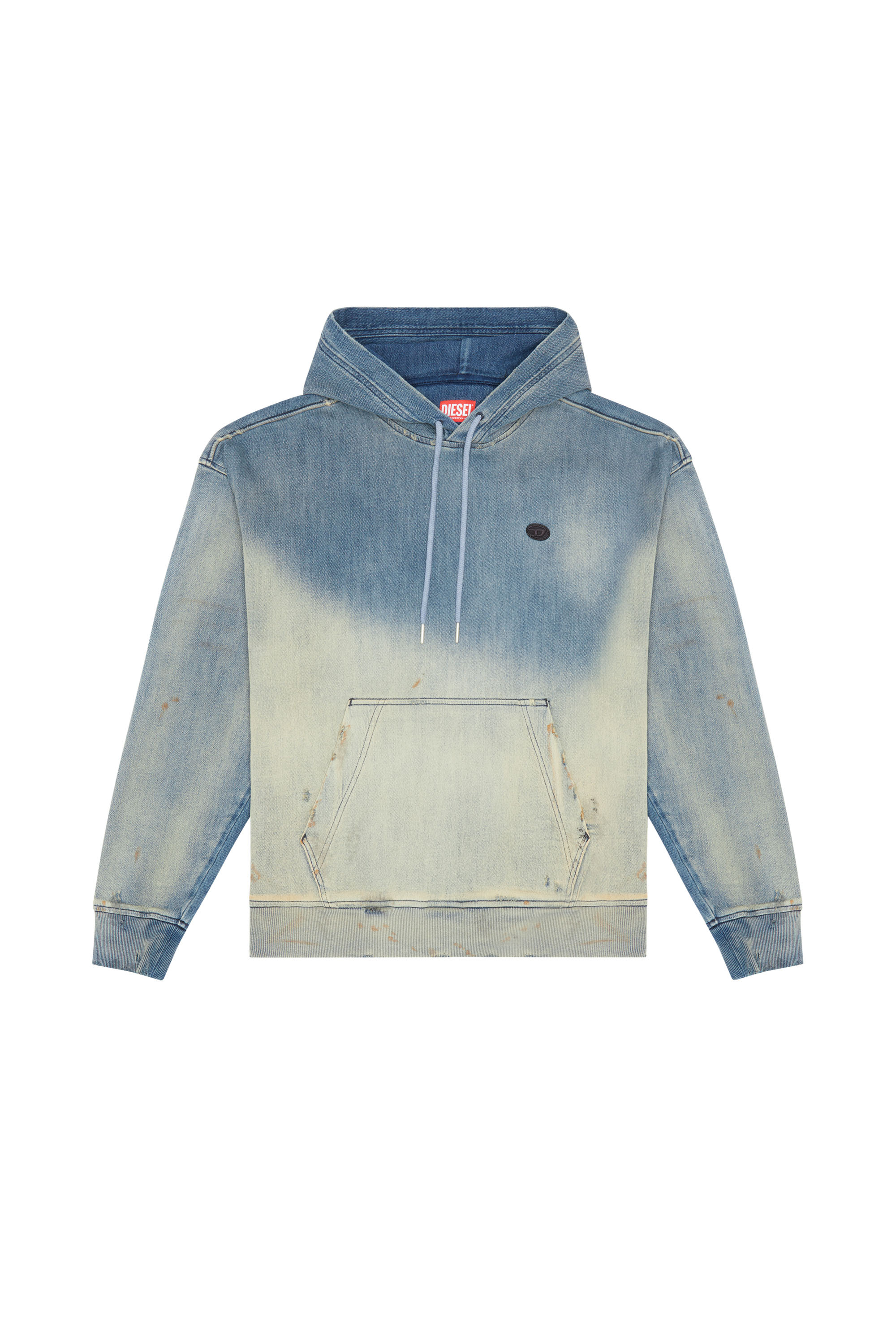 Diesel - D-UM-RIB D-UM-RIB TRACK DENIM HOODIE, Light Blue - Image 6