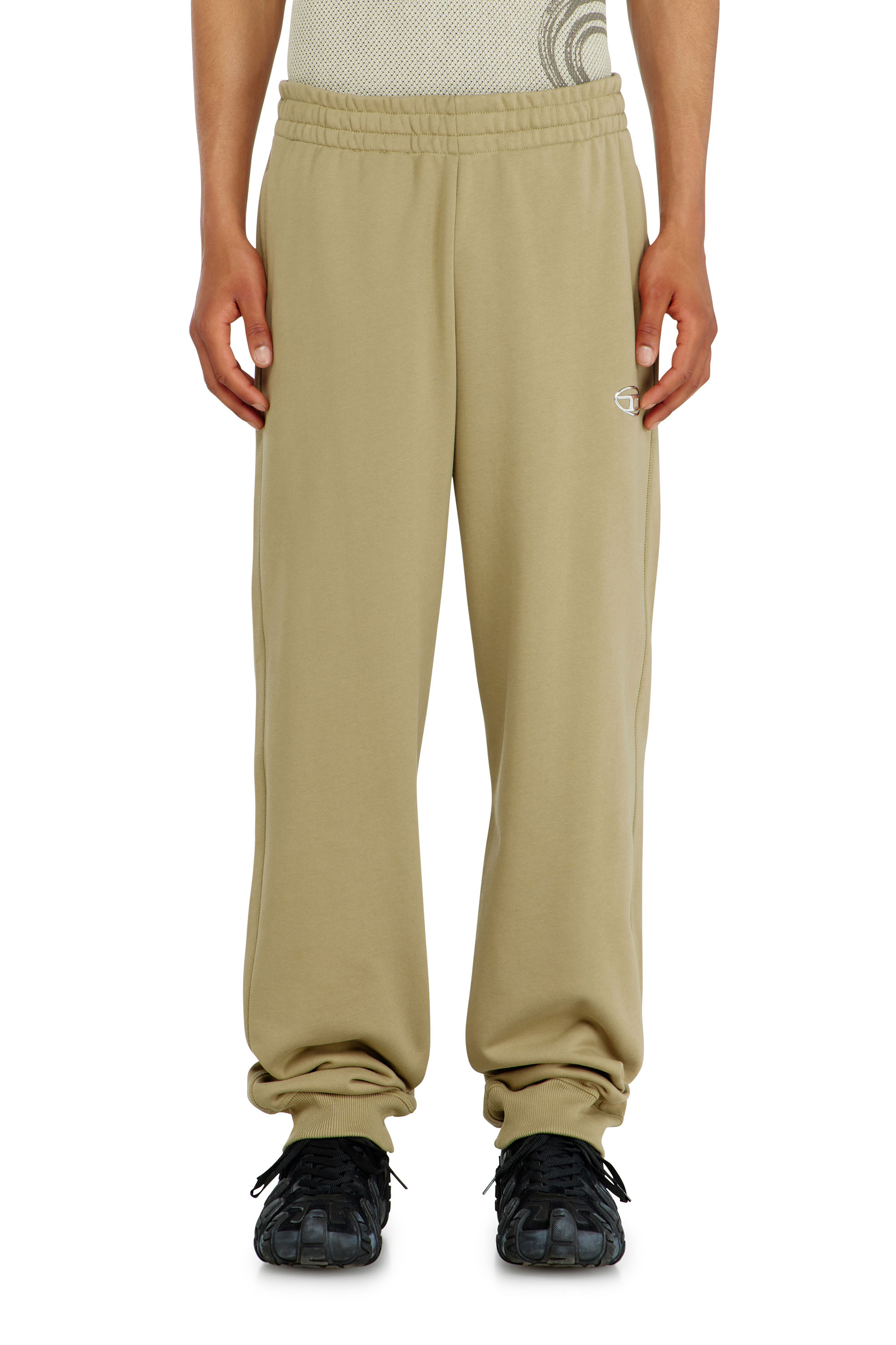 Diesel - P-MARKY-IOD, Man's Cotton pants with metallic Oval D in Beige - 2