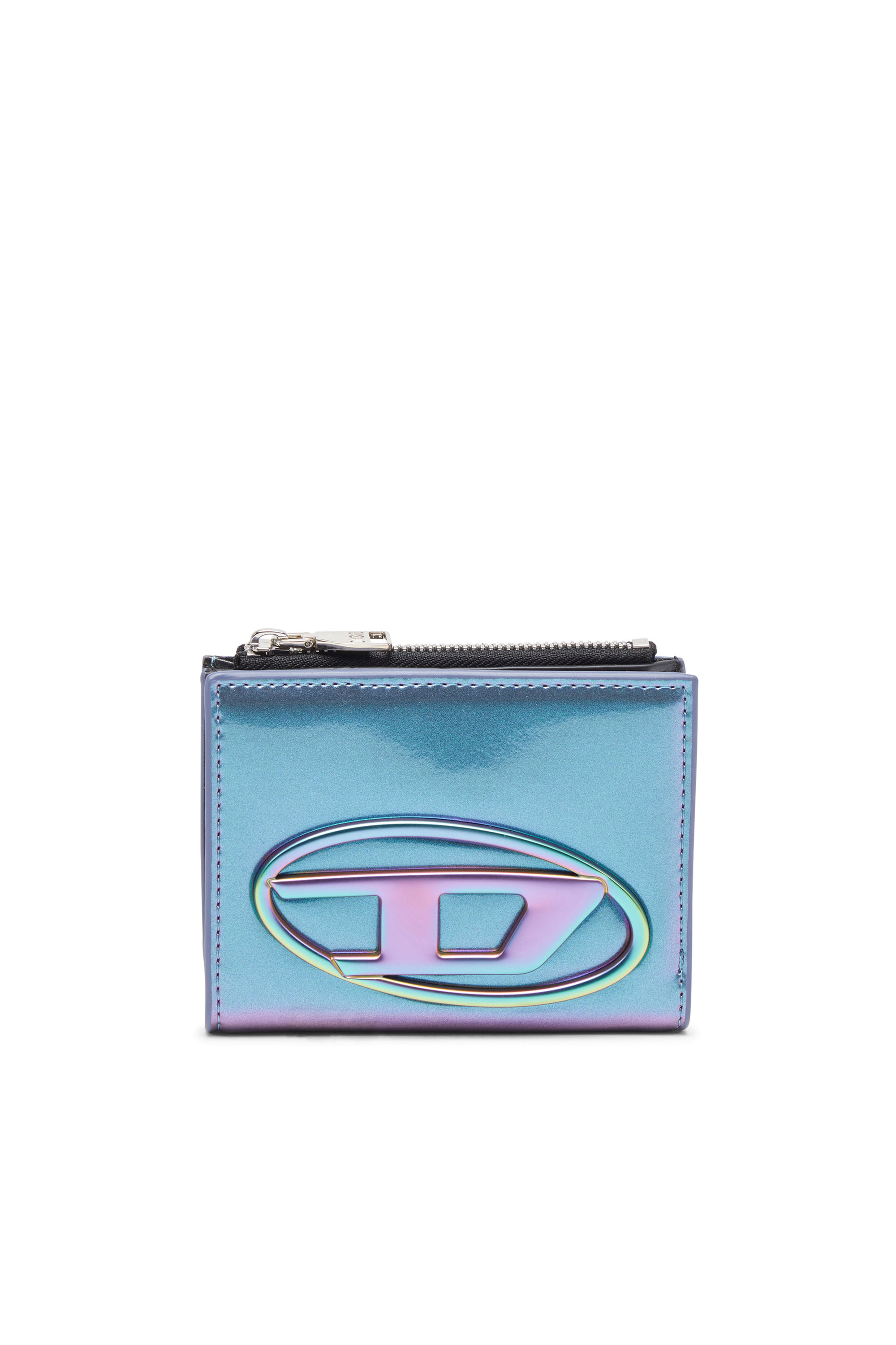 Diesel - 1DR BI-FOLD ZIP II, Woman's Small iridescent wallet in Azure - 1