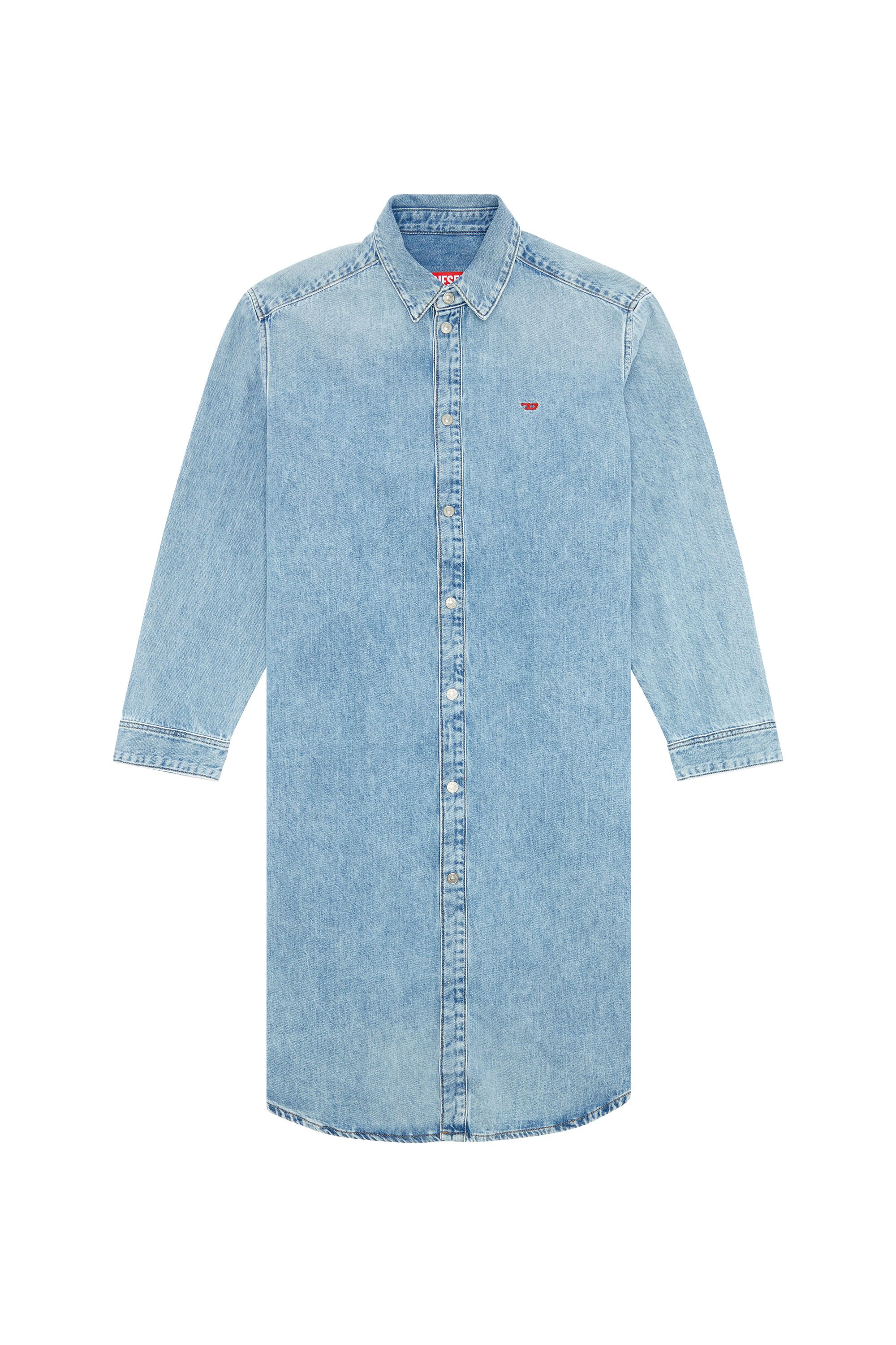 Diesel - DE-DALIS, Woman's Shirt dress in denim in Light Blue - 1